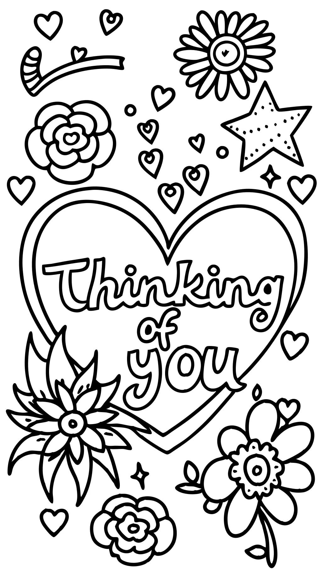 thinking of you coloring pages